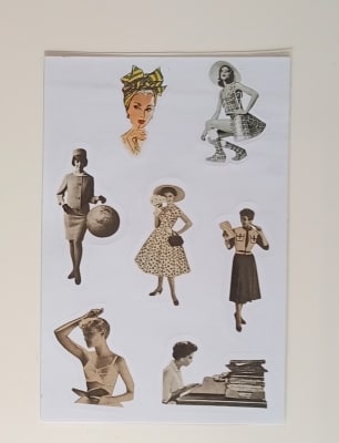 Lámina de Stickers Mujeres Vintage