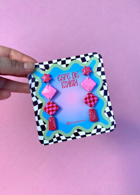 Aros LARGO XL ROJO ROSA