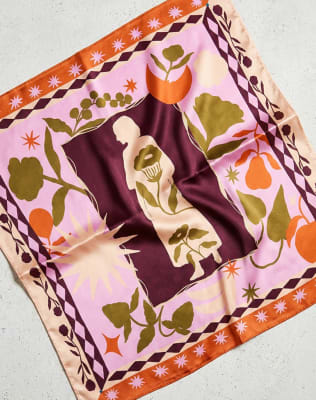 Pañuelo Jardín Rojo 90x904