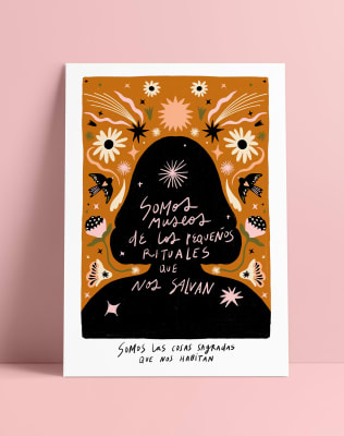 Postal Somos las cosas sagradas que nos habitan