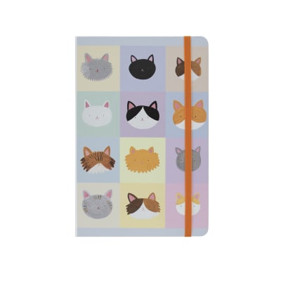 Libreta tapa dura Gatos Pop Art lila