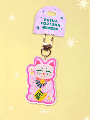 Llavero Acrílico Gato Buena Fortuna