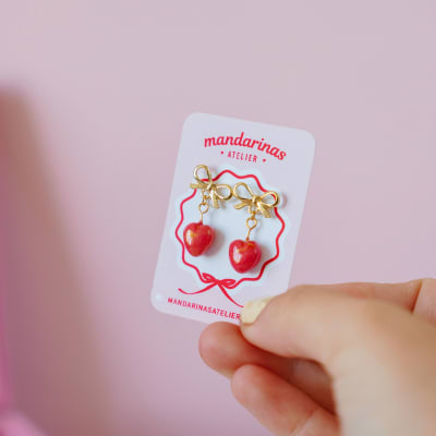 Aros Corazón Mandarina