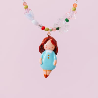 Collar Menta con mostacillas