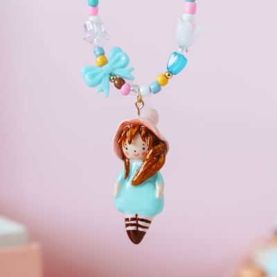 Collar Menta con mostacillas