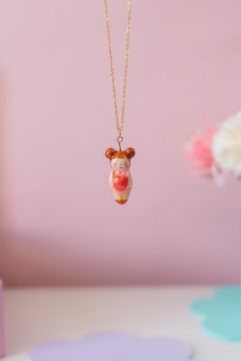 Collar Niña Castaña Corazón