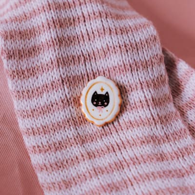 Prendedor Pin Gato Negro2