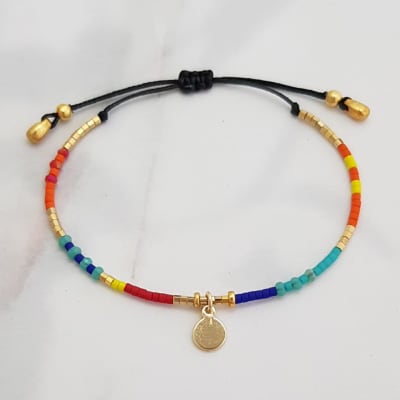 Pulsera Macramé Pro Colorama 2 Dorado1