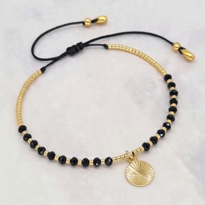 Pulsera Macramé Pro Cristal Dorado 11