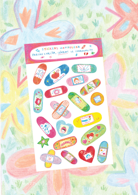 Stickers Parche curita, sáname el corazoncito