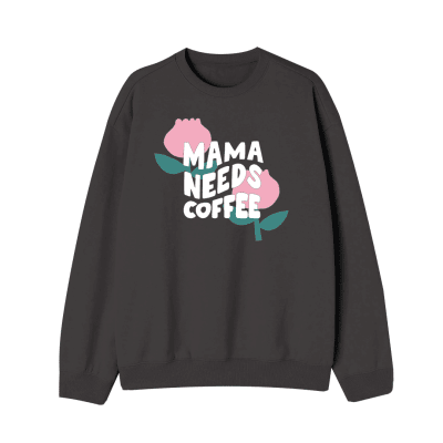 Poleron Mama Coffee Gris Oscuro1