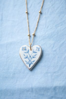 Colgante Corazon azul