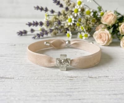 Pulsera Terciopelo Rosa Palido1