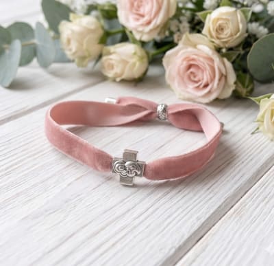 Pulsera Terciopelo Rosa Viejo2