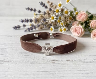 Pulsera Terciopelo Café2