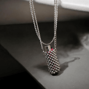 Porta-encendedor/porta-labial Color PLATA