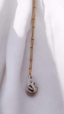 Colgante Gota Flor oro1