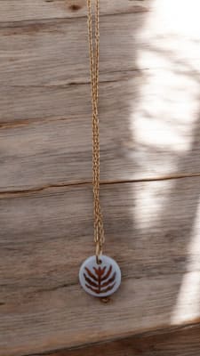Colgante Mediano Flor Oro