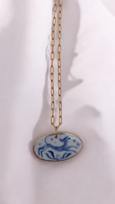 Colgante Ovalo azul1
