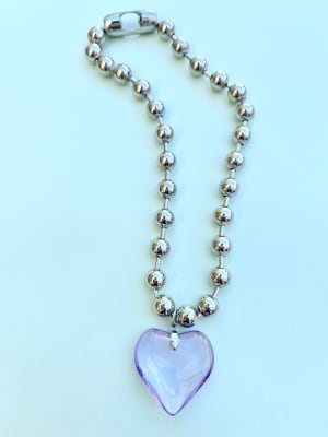 Cadena Balines maxi corazón lila