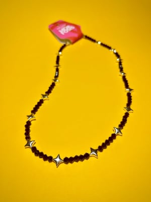 Collar galss destellos rose y black2