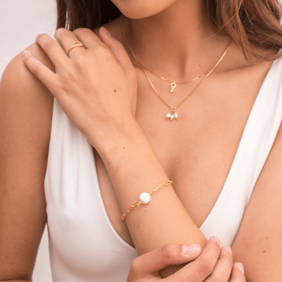 PULSERA PERLA GOLD