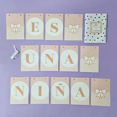 Banderín baby shower Es una niña1