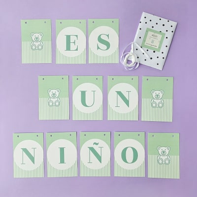 Banderín baby shower Es un niño1