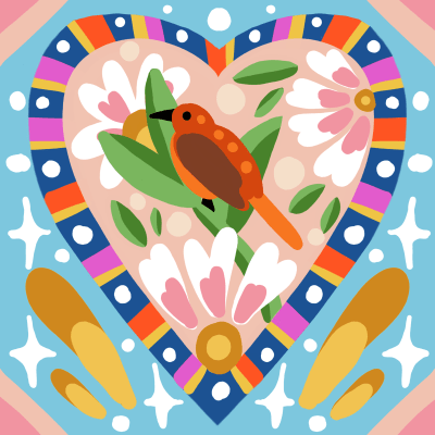 Kit de pintura Diamante nuevo corazon pajaro