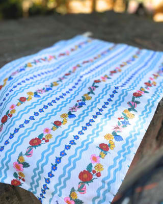 Paño cocina Casa en Flor rayas