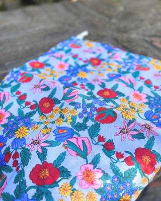 Paño cocina Casa en Flor celeste