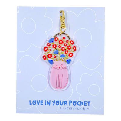 Love in your pocket - Gato con flores