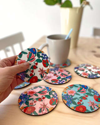 Set 4 Posavasos Casa en Flor