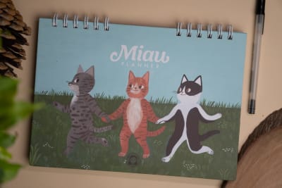 Planner Semanal y Mensual Anillado Gatos amigoS