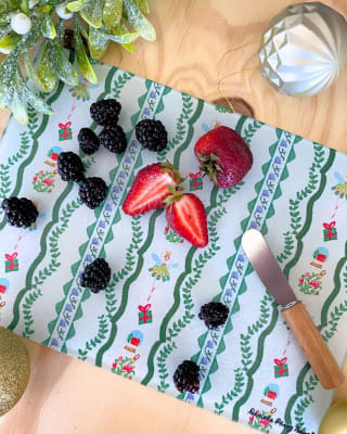 Tabla de vidrio Navidad ilustrada Blondas1