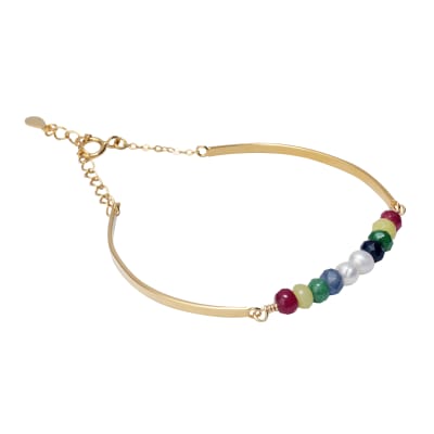 PULSERA BARRA RAINBOW GOLD