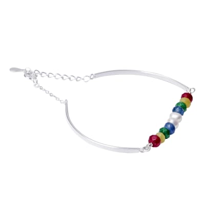 PULSERA BARRA RAINBOW SILVER