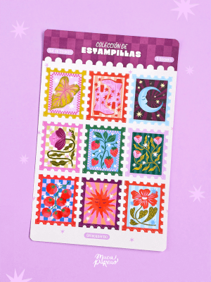 Set stickers Colección de estampillas