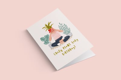 GREETING CARD PLANT LADY1