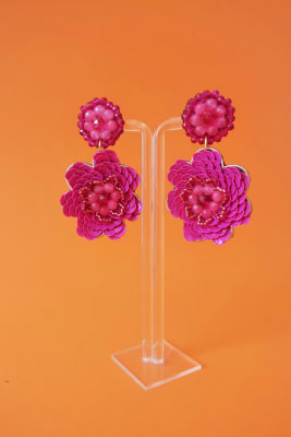 Aro flor bordada 2 piezas
