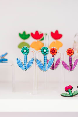 Aros flor bordada5