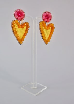 Aros corazón bordados 0042