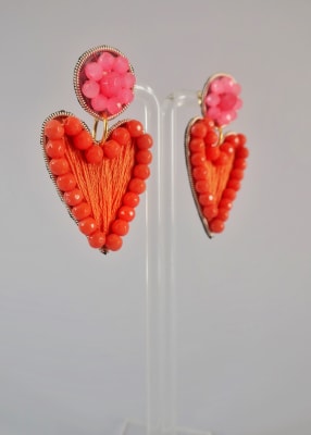 Aros corazón bordados 0051