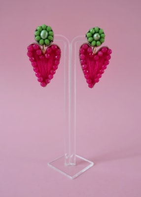 Aros corazón bordados 0071