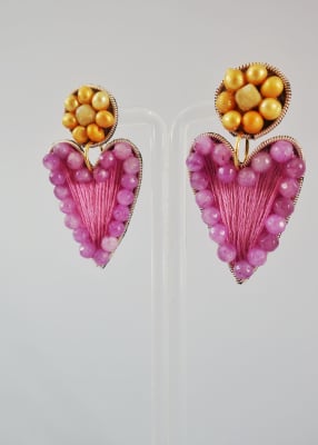 Aros corazón bordados 0081