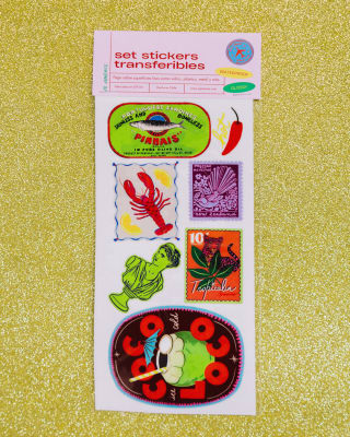 Set stickers transferibles rosado
