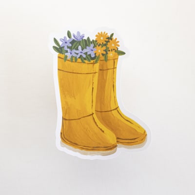 Sticker unitario Botas amarillas