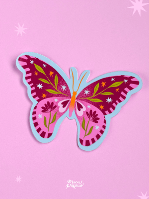 Sticker Mariposa floreada