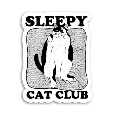 Sticker waterproof (sleepy cat club)1
