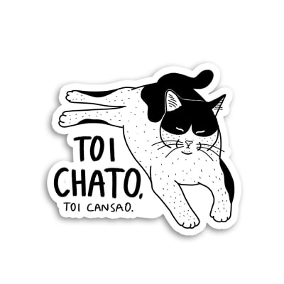 Sticker waterproof (Toi chato toi cansao)1